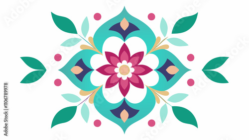  Abstract floral patterns with geometric shapes vector illustration