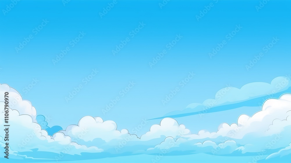 A Blue Sky With Fluffy White Clouds A Blue Sky With Fluffy White Clouds
