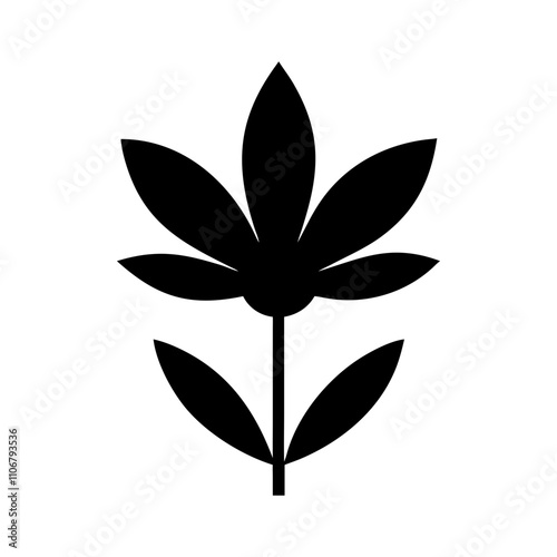 flower silhouette vector for template