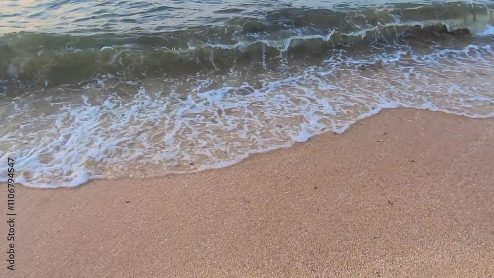 Black Sea Foam waves blue color. Coast of the Black Sea with pieces of seaweed. Horizontal vision of 4k form. Black Sea Foam waves blue color. Coast of the Black Sea with pieces of seaweed. Horizontal vision of 4k form.