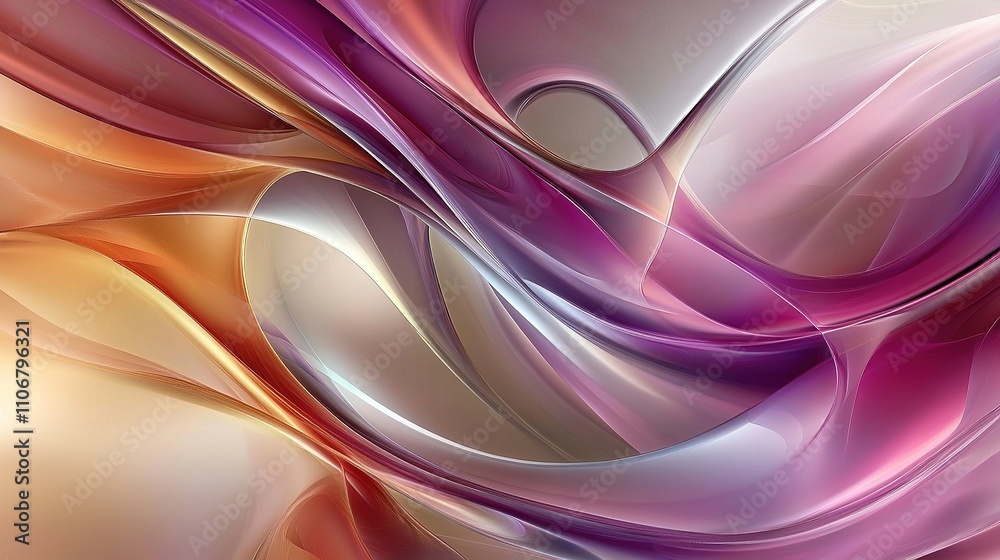 Colorful Abstract Swirls in Purple and Gold. Colorful Abstract Swirls in Purple and Gold.