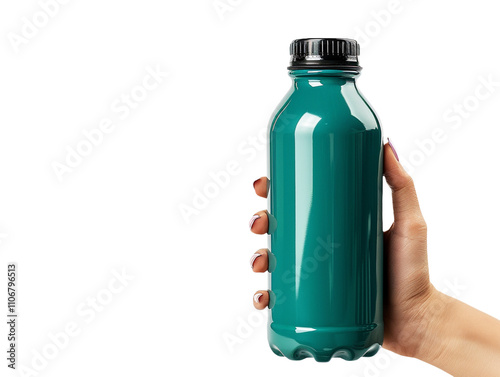 Hand holding water bottle isolated transparent background  photo