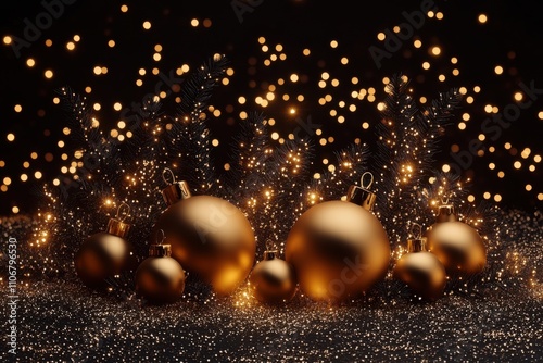 Black background and gold accents create an elegant and luxurious image. 