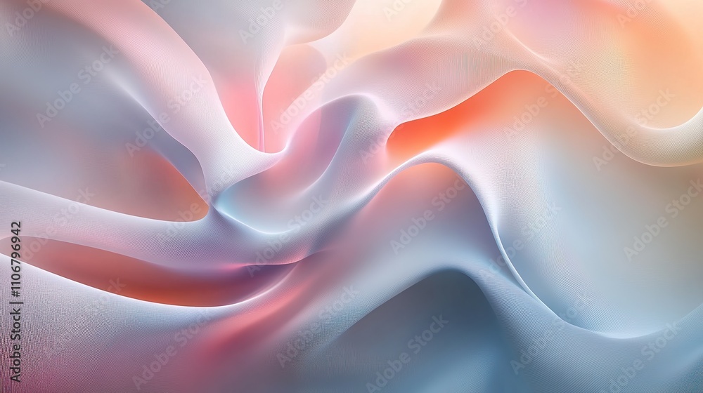 Obraz premium Soft Flowing Abstract Waves in Pastel Tones
