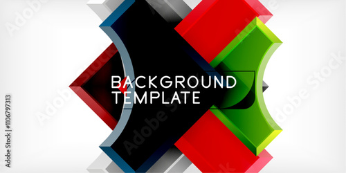 Square, arrow shapes with round elements Vector Illustration For Wallpaper, Banner, Background, Card, Book Illustration, landing page