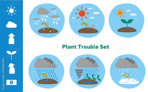 農業や園芸の自然災害トラブルセット
