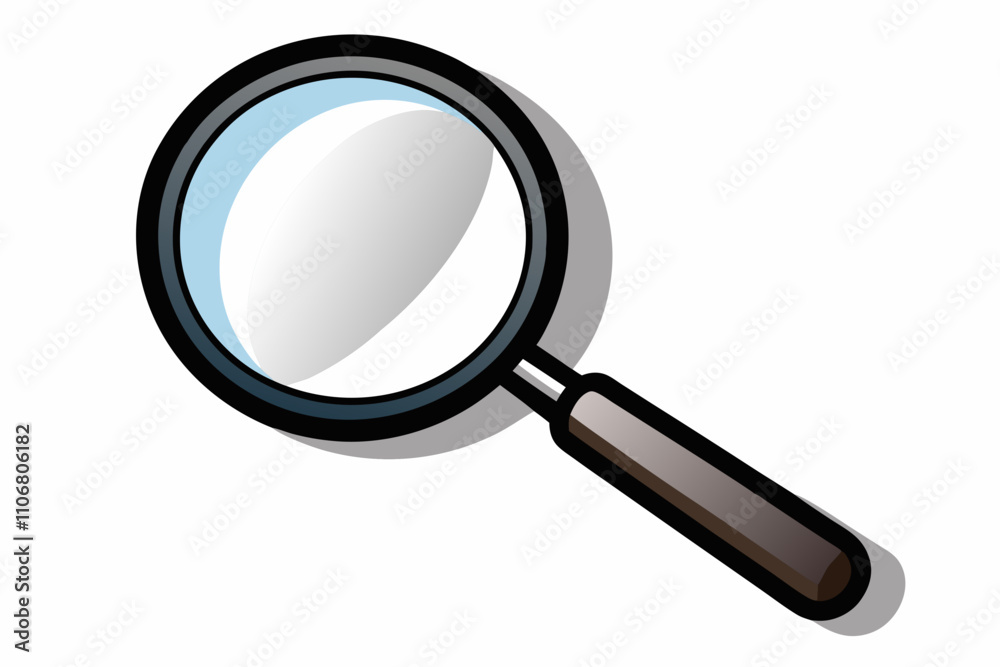 Magnifying glass isolated on white background vector art illustration Magnifying glass isolated on white background vector art illustration