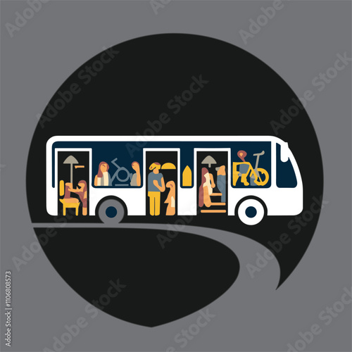 Bus vector for logo, template, poster etc