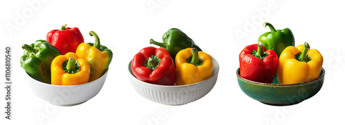 Obraz na płótnie Capsicums on bucket isolated on transparent background 