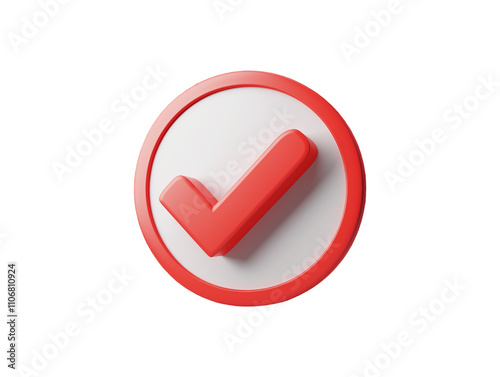 Check mark on rounded shape isolated on transparent background 