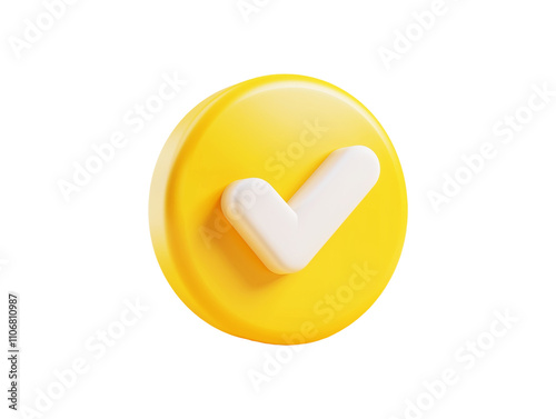 Check mark on rounded shape isolated on transparent background 