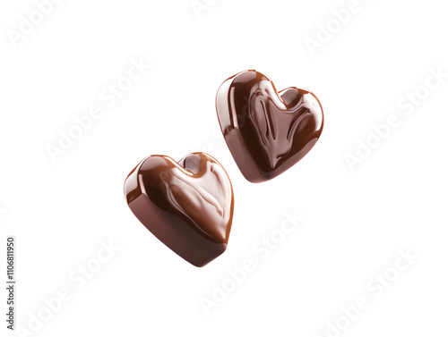 Heart shaped chocolate isolated on transparent background, generative ai,  