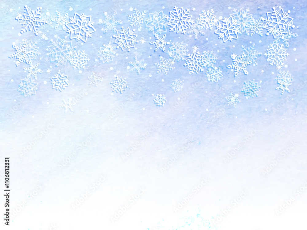 雪が降る冬の背景イラスト 雪が降る冬の背景イラスト