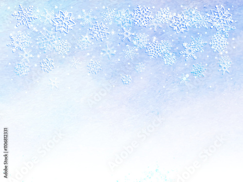 雪が降る冬の背景イラスト