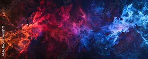Wallpaper Mural Abstract Red And Blue Flame Smoke Art Torontodigital.ca