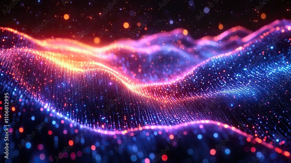 A digital stock market graph with upward-trending lines in neon blue, purple, and orange colors on a dark background A digital stock market graph with upward-trending lines in neon blue, purple, and orange colors on a dark background