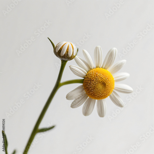 Three Chamomiles (Ox-Eye Daisy ) isolated on white background.