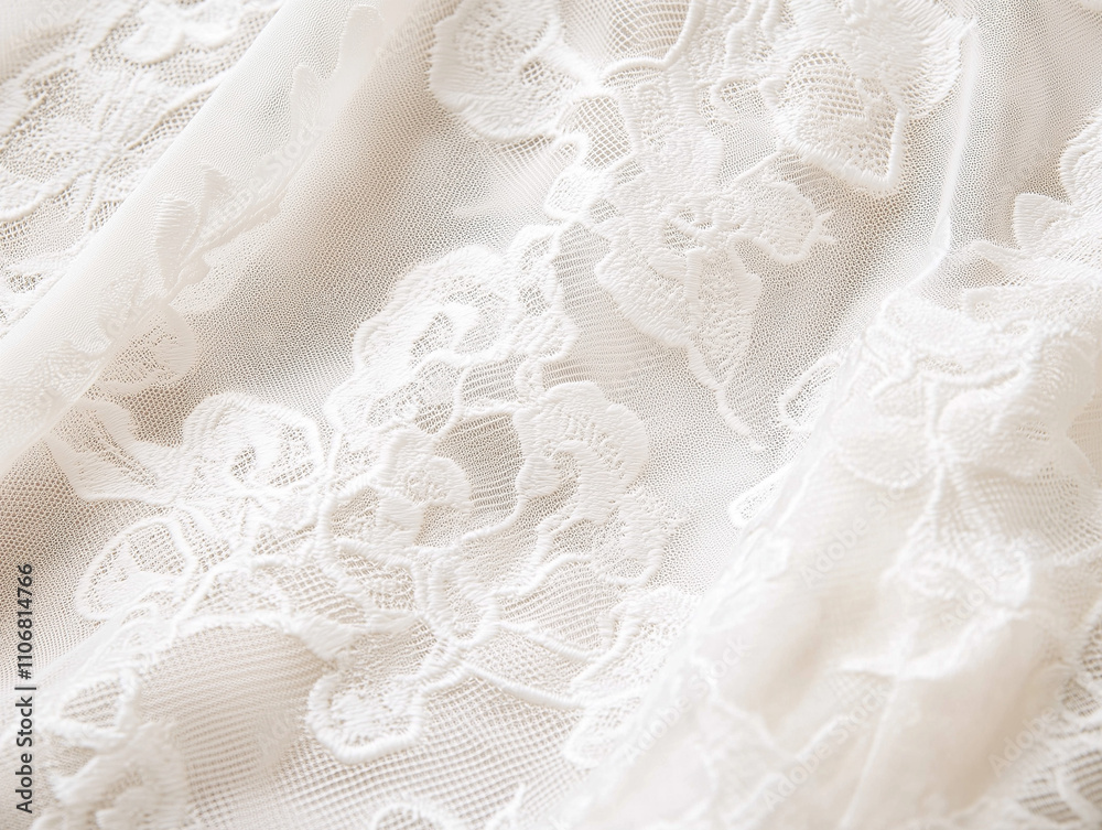 Obraz premium Wedding dress texture close-up showing intricate details