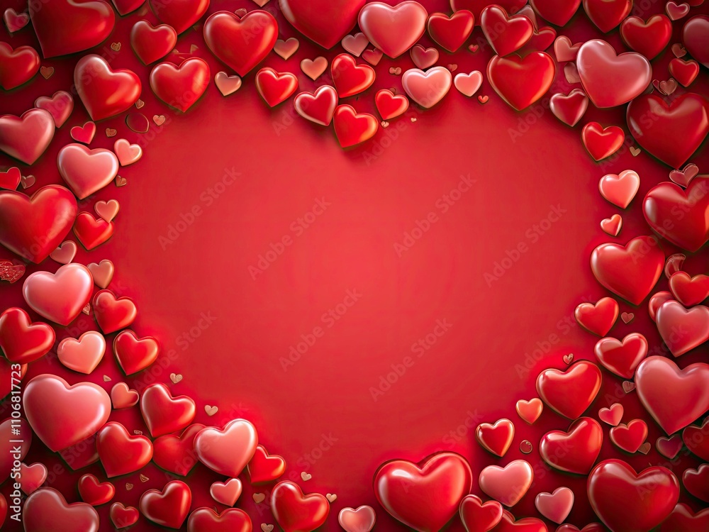 Romantic Red Hearts Frame for Anniversary Celebrations - Candid Photography Background with Heart Borders and Illustrations Romantic Red Hearts Frame for Anniversary Celebrations - Candid Photography Background with Heart Borders and Illustrations