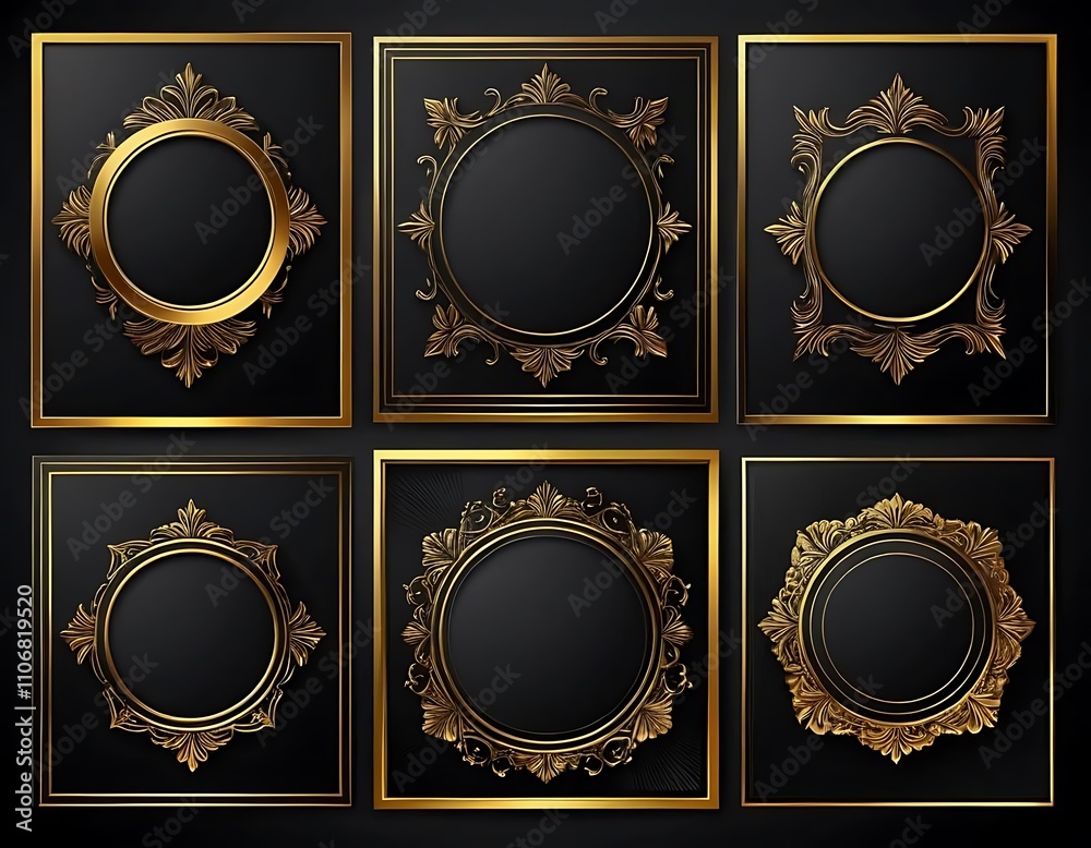 gold framed labels