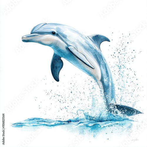 Wallpaper Mural Graceful dolphin leaping above the sparkling ocean surface, embodying beauty and agility in nature, showcasing the vibrant marine life and habitat richness. Torontodigital.ca
