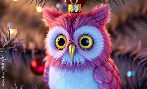 owl christmas Christmas sparkly owl tree ornament animal, decoration, season, bird