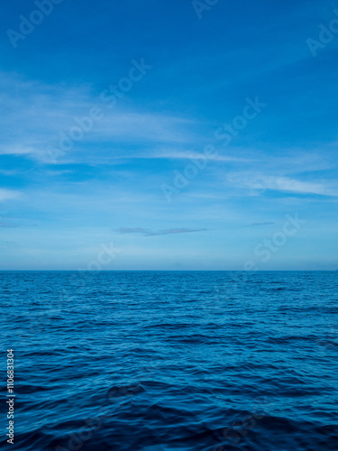 Wallpaper Mural Landscape photography beautiful summer season vertical horizon tropical shore open sea cloud clean blue sky background calm nature ocean wave water nobody travel at Koh Muk Trang Thailand sun day time Torontodigital.ca