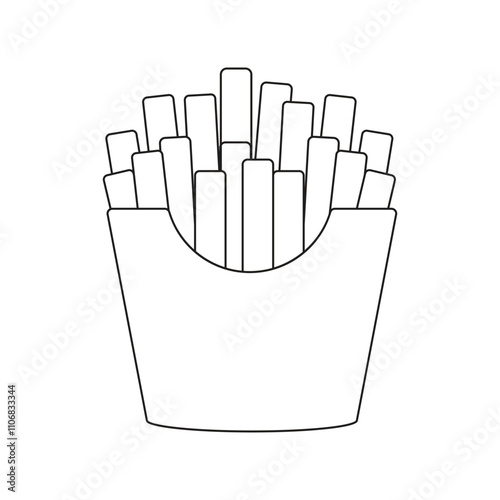French Fires Line art vector Icon.