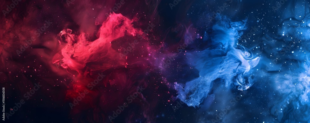 Abstract Red And Blue Ink Swirls In Water Abstract Red And Blue Ink Swirls In Water