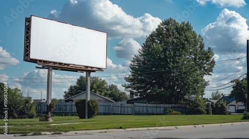 Empty Billboard Under a Clear Sky, Perfect for Advertising Opportunities photo