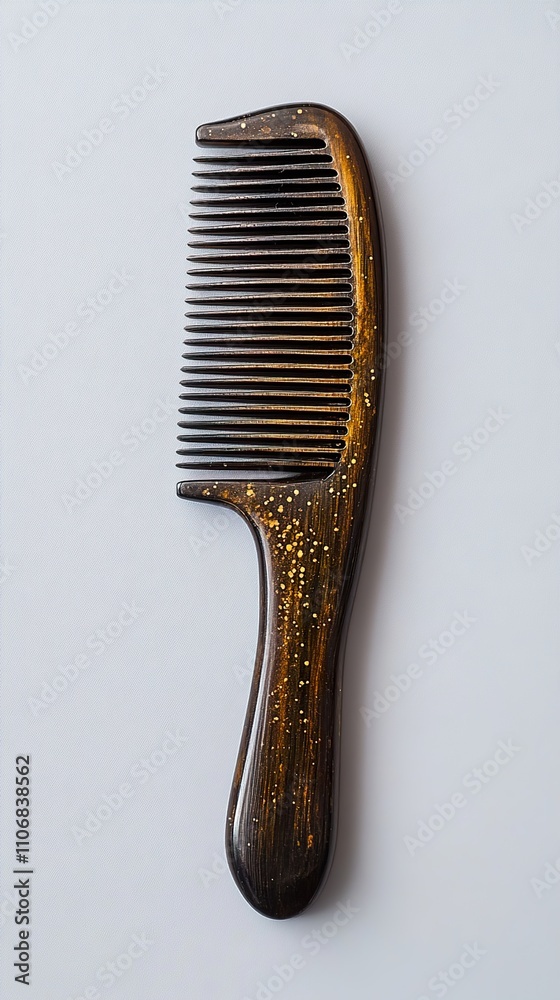 Elegant Wooden Hair Comb with Gold Flakes: Hair Care Accessory Elegant Wooden Hair Comb with Gold Flakes: Hair Care Accessory