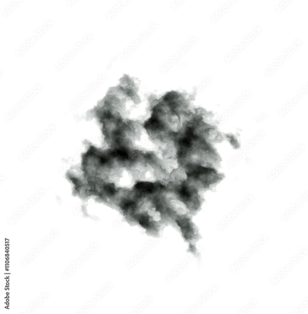 Black smoke element. Smoke texture.
