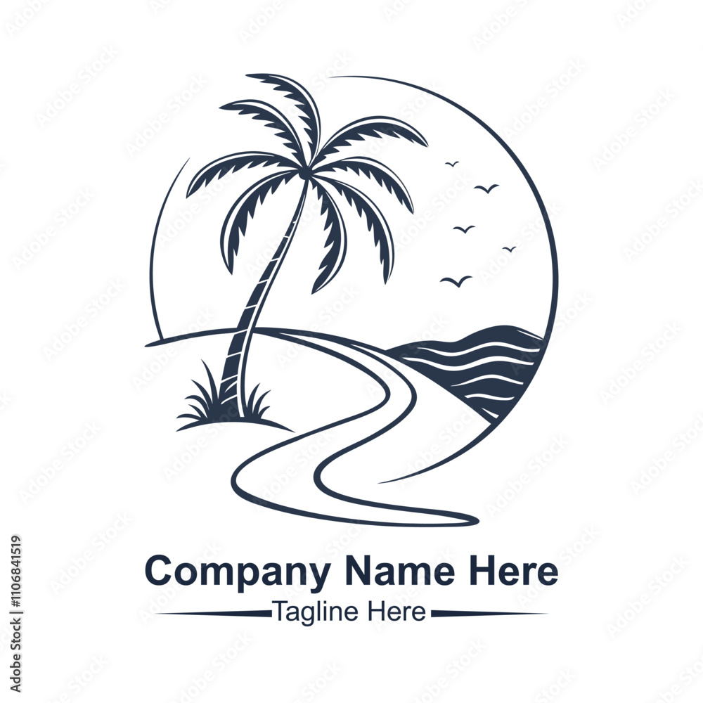 Naklejka premium Beach logo