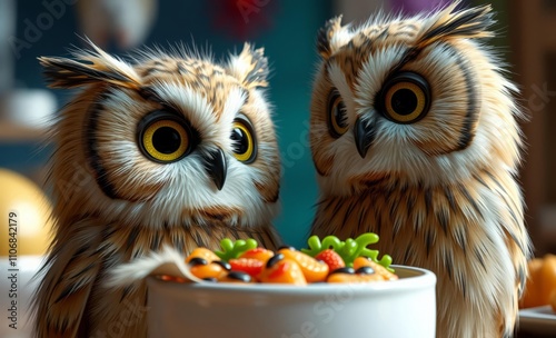 owl christmas Animal dinner / cooking / photo  animal, decoration, season, bird photo