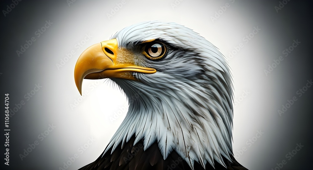 Fototapeta premium Bald eagle isolated on white