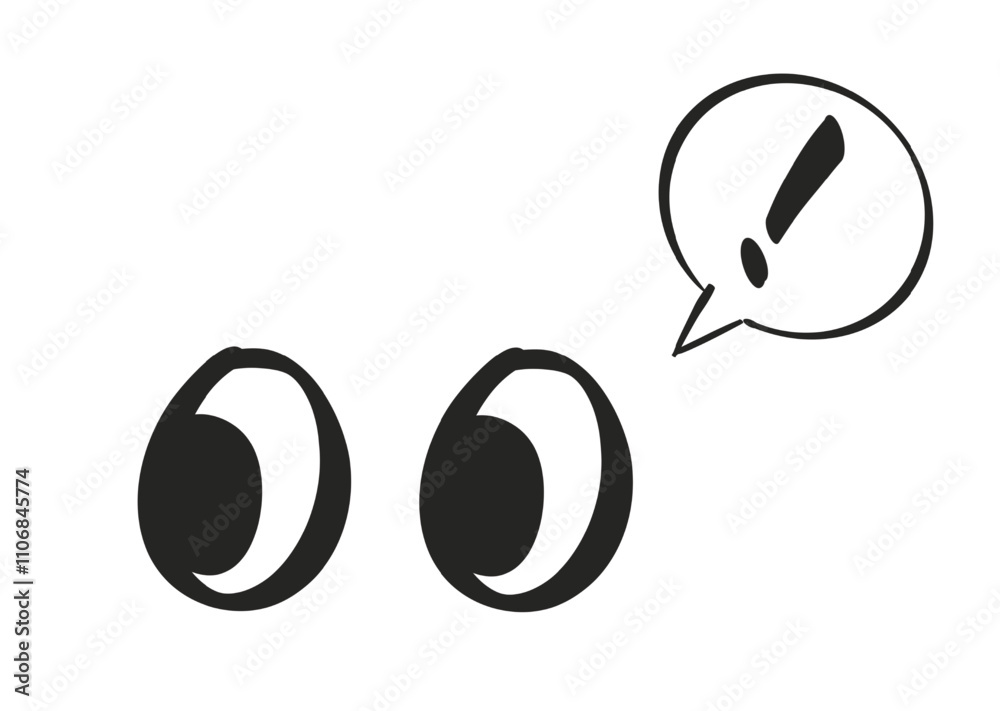 This is an illustration of deformed eyes. Please use this clip art when you want to lead your eyes to the direction you want to pay attention.