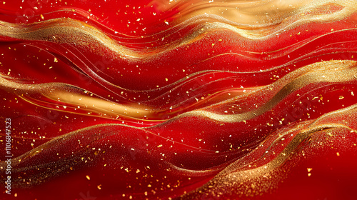 Red color background and golden pattern