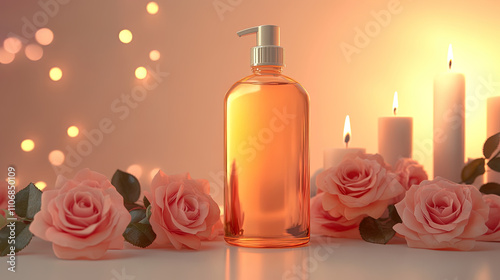 Mockup product for advertisement cosmetics bottles Promotional advertising