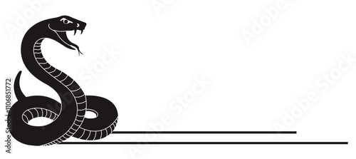 snake silhouette illustration for frame logo, vector svg