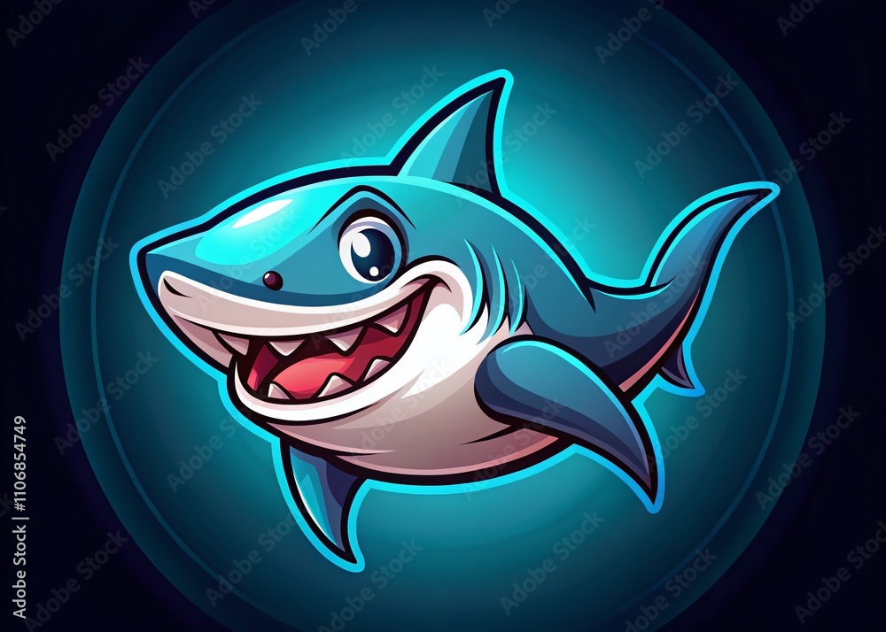 Creative Shark Cartoon Logo Design in Low Light Photography Style, Perfect for Branding and Marketing Materials, Featuring a Unique and Playful Shark Character with a Distinctive Look Creative Shark Cartoon Logo Design in Low Light Photography Style, Perfect for Branding and Marketing Materials, Featuring a Unique and Playful Shark Character with a Distinctive Look