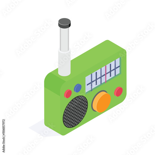 Radio device isometric icon in modern style, premium vector