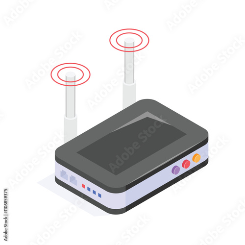 Take your hands on this amazing isometric icon of wifi router