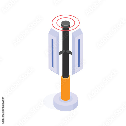 Have a look at this creative isometric icon of telecommunication antenna