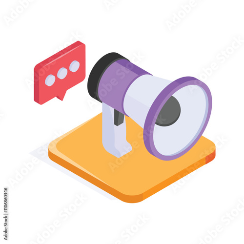 Get this creative icon of megaphone in modern style