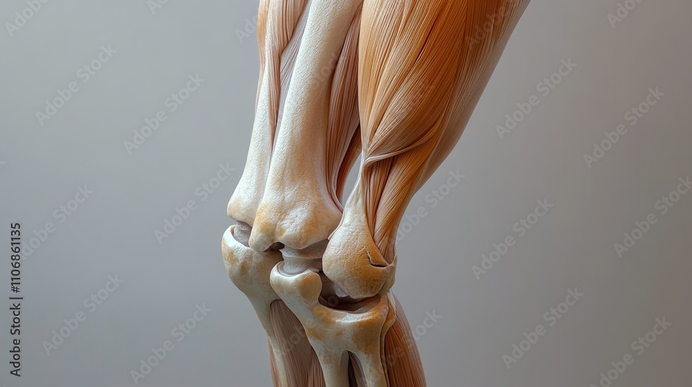 Human Knee Anatomy: Detailed 3D Model of Muscles and Bones Human Knee Anatomy: Detailed 3D Model of Muscles and Bones