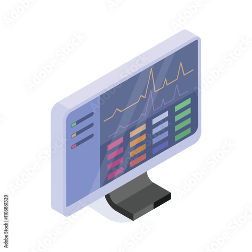 Trendy isometric icon of volume equalizer in modern style