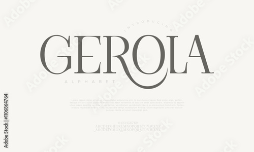 Gerola typography beauty fashion elegant minimalist serif italic fonts decorative wedding vintage retro logos. Minimal luxury font alphabet logo. Vector illustration