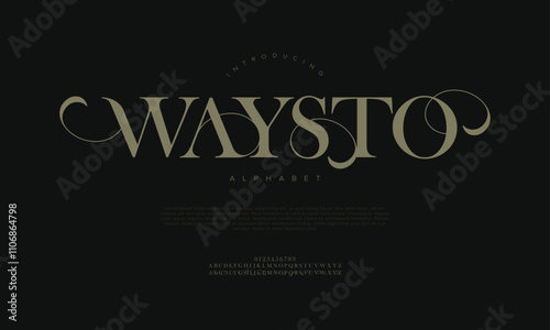 Waysto typography beauty fashion elegant minimalist serif italic fonts decorative wedding vintage retro logos. Minimal luxury font alphabet logo. Vector illustration