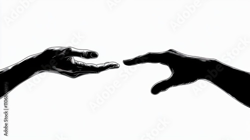 A silhouette of a hand reaching out to help another, symbolizing support and hope