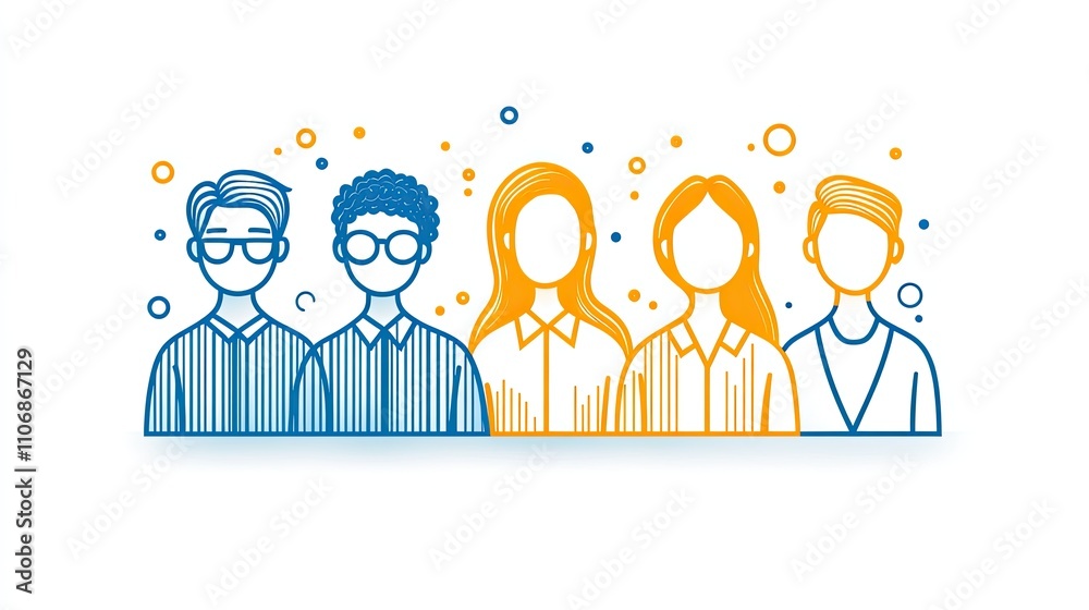 A simple line drawing of businesspeople embracing each other, symbolizing teamwork